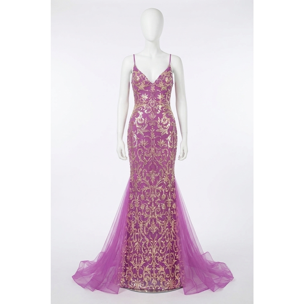 NEW CLARISSE evening gown in magenta